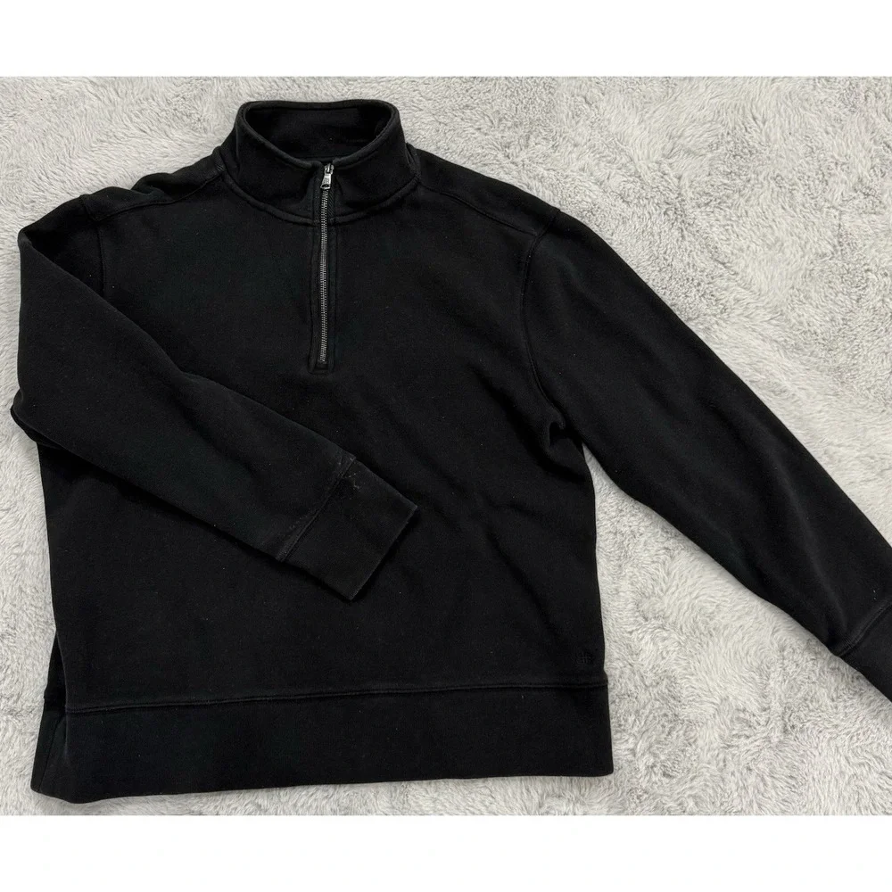 Banana Republic Men's Black 1/4 Zip Mock Neck Pullover Sweatshirt Size L